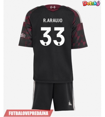 Lacne Dětský Futbalové dres Liverpool Ronald Araujo #33 2026-27 Krátky Rukáv - Tretina (+ trenírky)